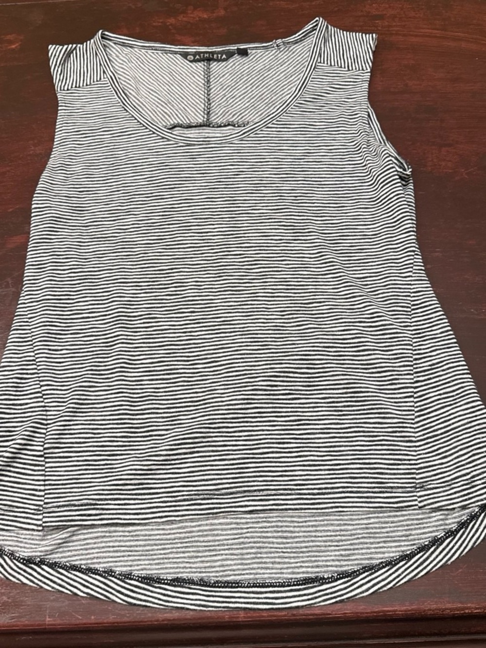 Athleta Black & White Striped Sleeveless Tank